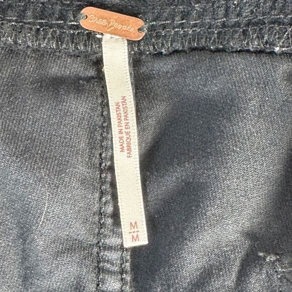 Free People We The Free In My Feelings Black Velour Side Zip Boot Cut Pants Sz M - Picture 8 of 8